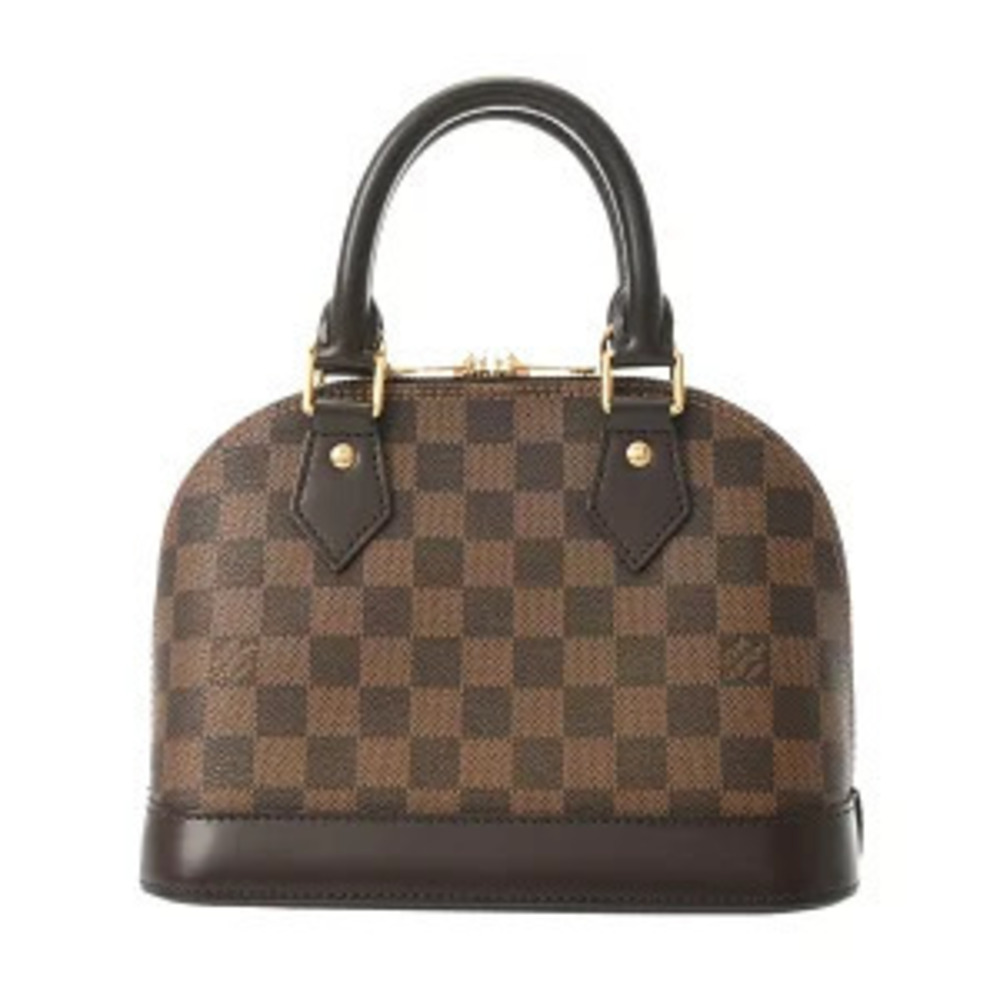 Louis Vuitton Damier Alma Canvas Top Handle Bag Brown